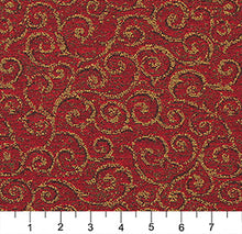 Load image into Gallery viewer, Essentials Heavy Duty Mid Century Modern Scotchgard Upholstery Fabric Red Gold Paisley / Salsa