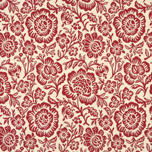 Load image into Gallery viewer, Essentials Floral Drapery Upholstery Fabric Red Ivory / Garnet Flora