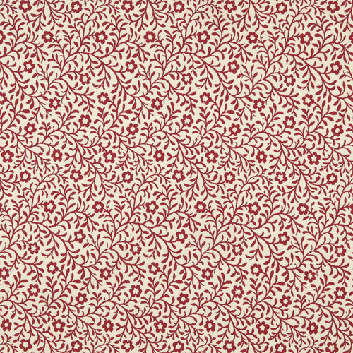 Essentials Floral Drapery Upholstery Fabric Red Ivory / Garnet Trellis