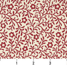 Load image into Gallery viewer, Essentials Floral Drapery Upholstery Fabric Red Ivory / Garnet Trellis