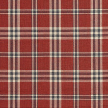 Load image into Gallery viewer, Essentials Red Maroon Beige Checkered Plaid Upholstery Drapery Fabric / Brick Tartan