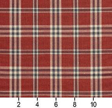 Load image into Gallery viewer, Essentials Red Maroon Beige Checkered Plaid Upholstery Drapery Fabric / Brick Tartan