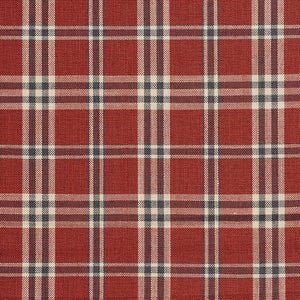 Essentials Red Maroon Beige Checkered Plaid Upholstery Drapery Fabric / Brick Tartan
