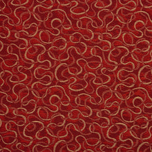 Load image into Gallery viewer, Essentials Heavy Duty Red Maroon Beige Squiggly Upholstery Fabric / Flame