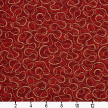 Load image into Gallery viewer, Essentials Heavy Duty Red Maroon Beige Squiggly Upholstery Fabric / Flame