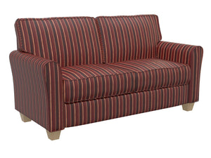 Essentials Red Maroon Pink Upholstery Drapery Fabric / Brick Stripe