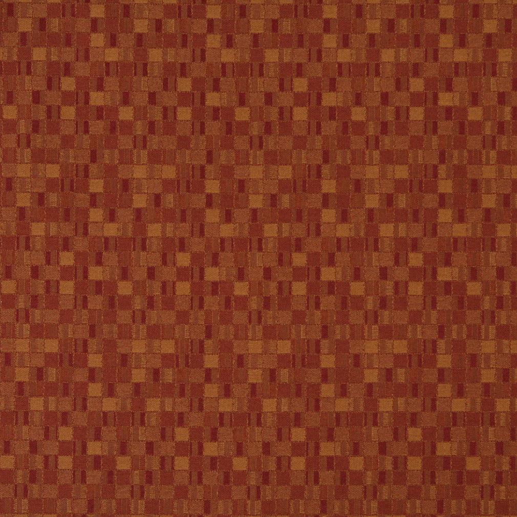 Essentials Red Orange Mustard Mosaic Upholstery Fabric / Brick