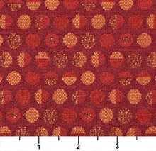 Load image into Gallery viewer, Essentials Mid Century Modern Geometric Red Orange Polka Dot Upholstery Fabric / Grenadine