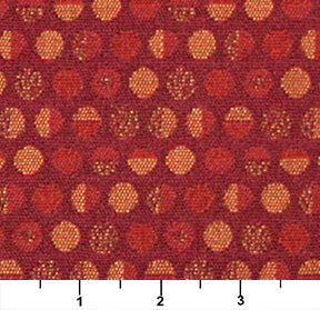 Essentials Mid Century Modern Geometric Red Orange Polka Dot Upholstery Fabric / Grenadine