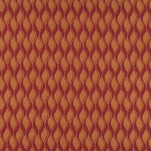 Essentials Mid Century Modern Geometric Upholstery Drapery Fabric Red Orange Trellis / Sangria