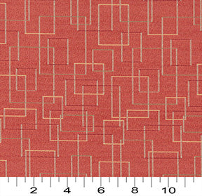 Essentials Mid Century Modern Red Geometric Rectangles Upholstery Fabric / Paprika