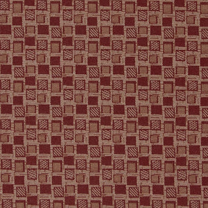 Essentials Stain Repellent Upholstery Fabric Red / Squares Spice