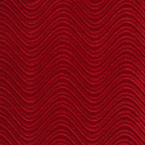 Essentials Velvet Upholstery Serpentine Stripes Fabric / Red Swirl