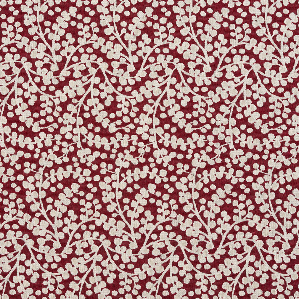 Essentials Red White Upholstery Fabric / Spice Vine