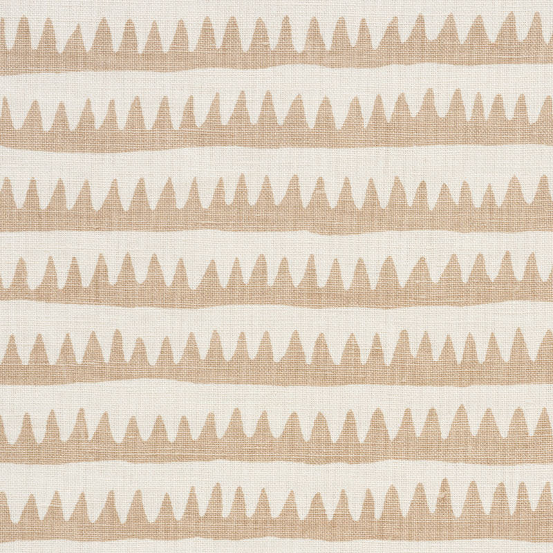 SCHUMACHER CORFU STRIPE FABRIC / SAND