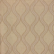 Load image into Gallery viewer, Embroidered Drapery Fabric Geometric Trellis Beige Gray Neutral / RMIL13