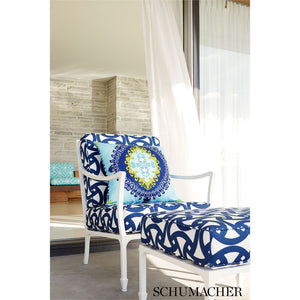 SCHUMACHER SANTORINI PRINT INDOOR OUTDOOR FABRIC / FOG