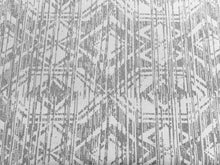Load image into Gallery viewer, Silver Off White Geometric Abstract Southwestern Aztec Chenille Water Resistant Upholstery Drapery Fabric
