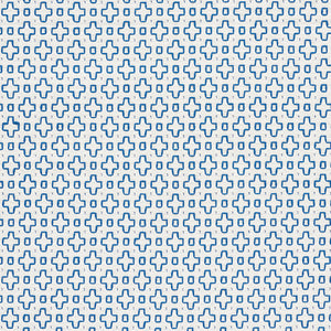 SCHUMACHER SCOUT EMBROIDERY FABRIC / BLUE