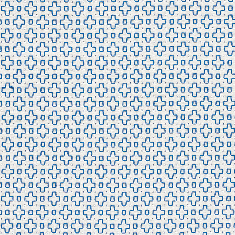 SCHUMACHER SCOUT EMBROIDERY FABRIC / BLUE