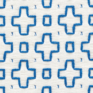 SCHUMACHER SCOUT EMBROIDERY FABRIC / BLUE