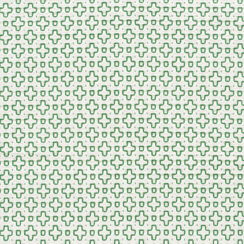 SCHUMACHER SCOUT EMBROIDERY FABRIC / GREEN