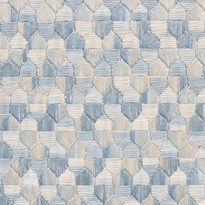 SCHUMACHER IVINS EMBROIDERY FABRIC 75121 / SKY