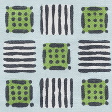 Load image into Gallery viewer, SCHUMACHER MOTTLEY GRID FABRIC / SKY &amp; PUTTING GREEN