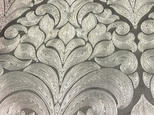 Gray Taupe Cream Geometric Medallion Upholstery Drapery Fabric