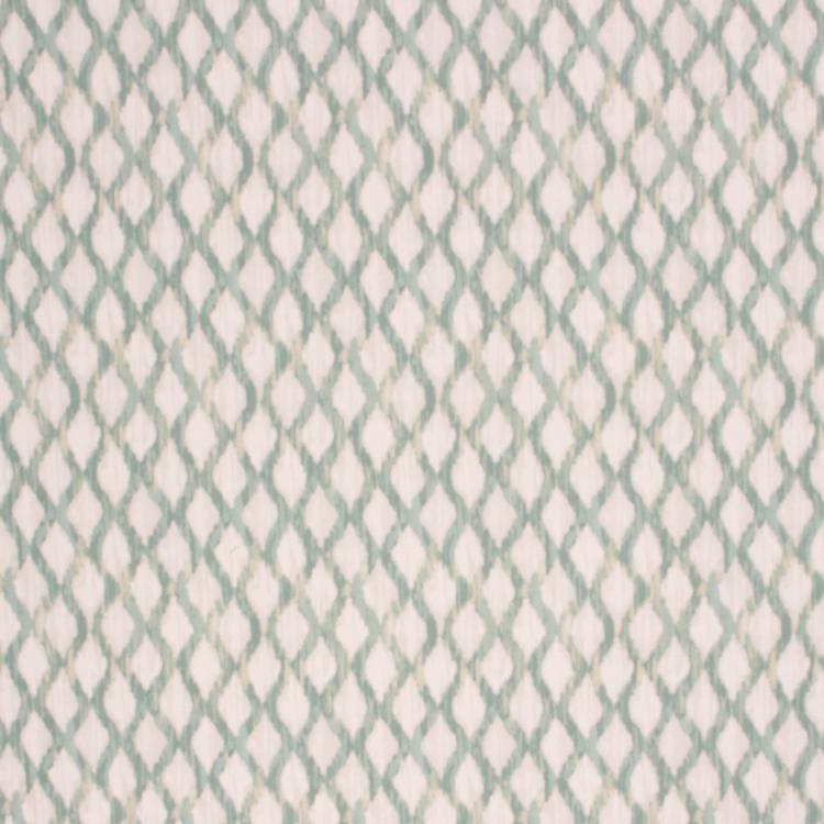 Cotton Upholstery Drapery Fabric Trellis Seafoam Aqua Blue Green Cream / Spa RMIL5