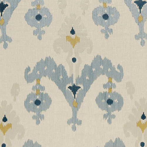 SCHUMACHER RAJA EMBROIDERY FABRIC / STONE