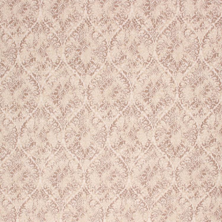 Linen Rayon Medallion Upholstery Drapery Fabric Mauve Lilac / Stone RMIL1
