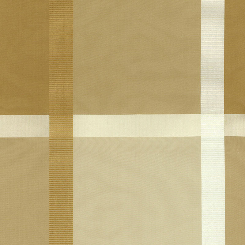 SCHUMACHER SURAT SILK PLAID FABRIC / CHAMPAGNE