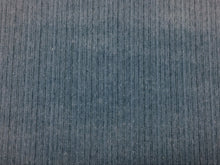Load image into Gallery viewer, Steel Blue Strie Stripe Cotton Velvet Water &amp; Stain Resistant Upholstery Fabric