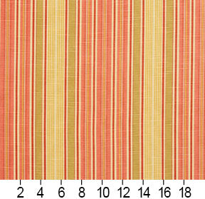 Essentials Salmon Crimson Olive Mustard Stripe Upholstery Drapery Fabric