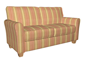 Essentials Salmon Crimson Olive Mustard Stripe Upholstery Drapery Fabric