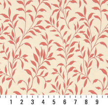 Load image into Gallery viewer, Essentials Floral Drapery Upholstery Fabric Salmon Ivory / Coral Leaf