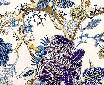Schumacher Indian Arbre fabric / Hyacinth