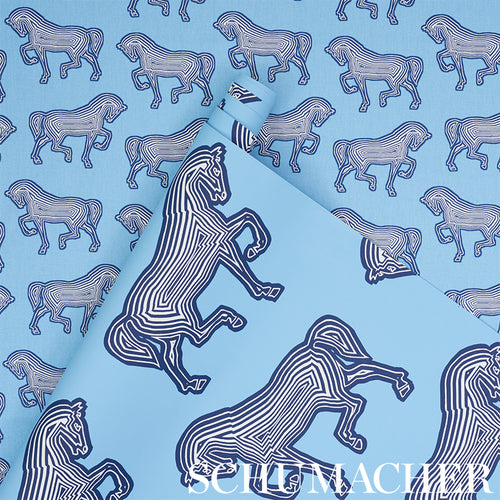 Schumacher Faubourg Wallpaper / Blue