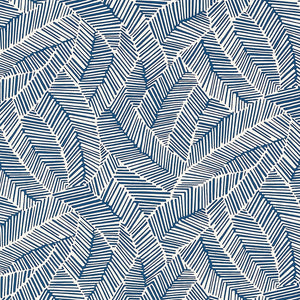 Schumacher Abstract Leaf Wallpaper / Navy