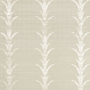 Schumacher Acanthus Stripe Wallpaper / Fog & Chalk