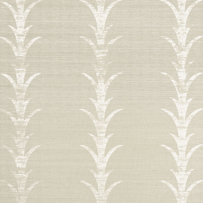 Schumacher Acanthus Stripe Wallpaper / Fog & Chalk