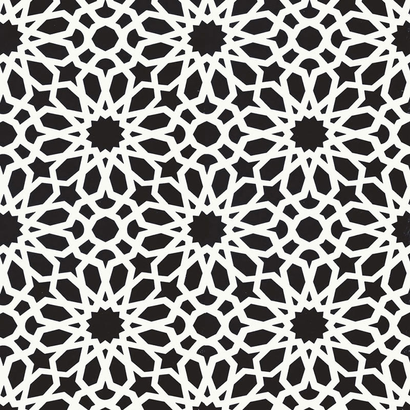 Schumacher Agadir Screen Wallpaper / Noir