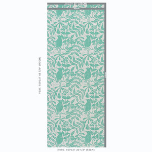 Schumacher Bird & Bee Wallpaper / Seaglass
