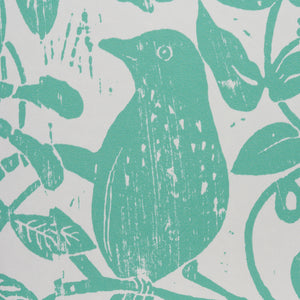 Schumacher Bird & Bee Wallpaper / Seaglass