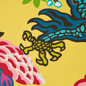 Schumacher Chiang Mai Dragon Wallpaper / Yellow