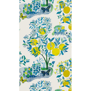 Schumacher Citrus Garden Wallpaper / Pool