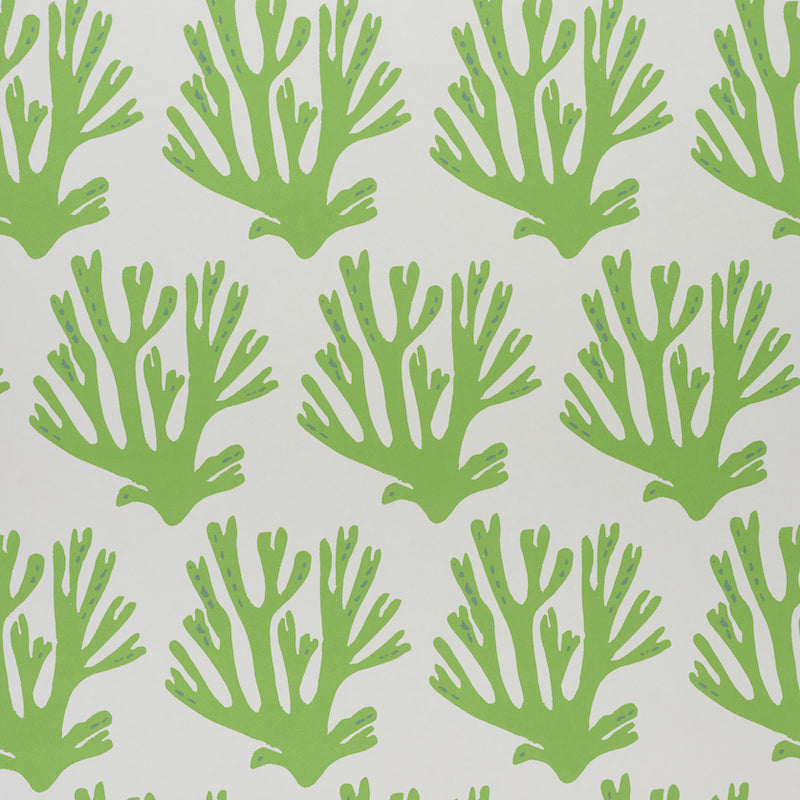 Schumacher Coral Wallpaper / Green