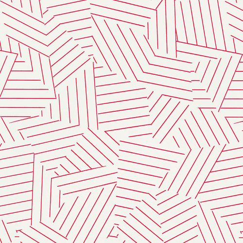 Schumacher Deconstructed Stripe Wallpaper / Red