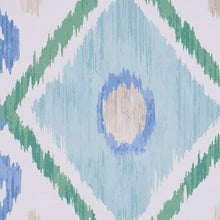 Load image into Gallery viewer, Schumacher Elizia Ikat Wallpaper / Green &amp; Blue
